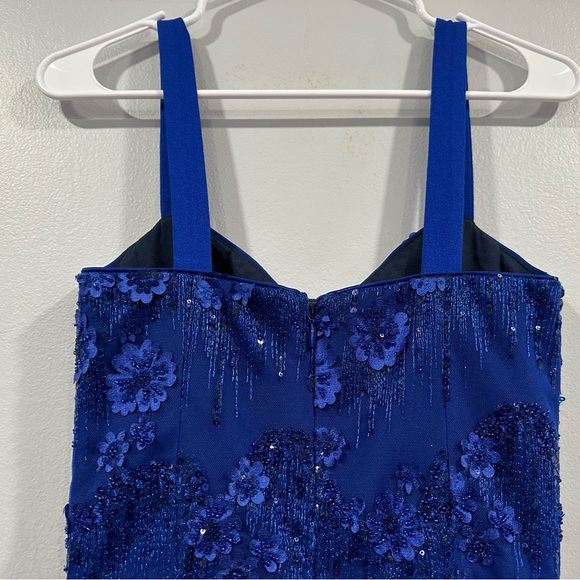 Dress the Population Adelina Sequin Fit Flare Dress Electric Blue XXS - Picture 7 of 7